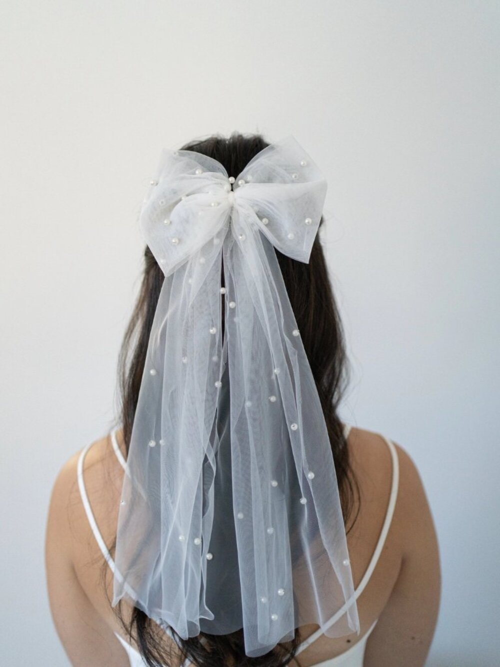 Pearl Studded Bridal Hair Bow